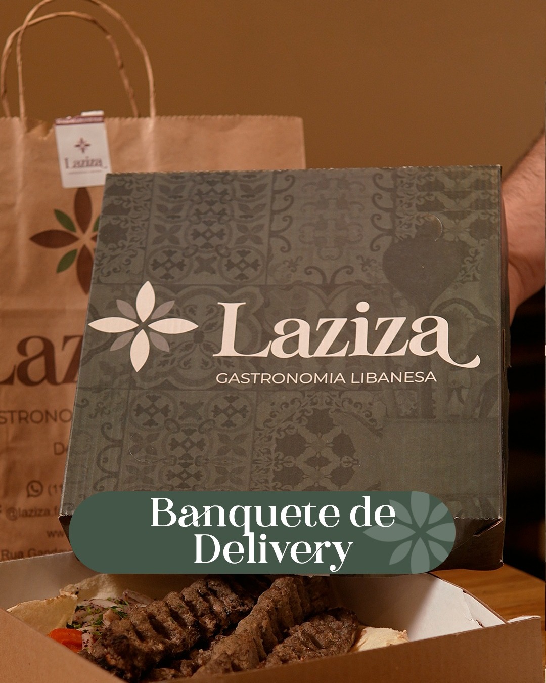 Prato do Laziza embalado para entrega